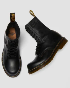 1490 / 1461 MM6 Leather Lace Up Boots in Black