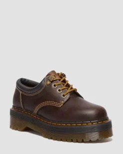 8053 Arc Crazy Horse Leather Platform Casual Shoes in Dark Brown