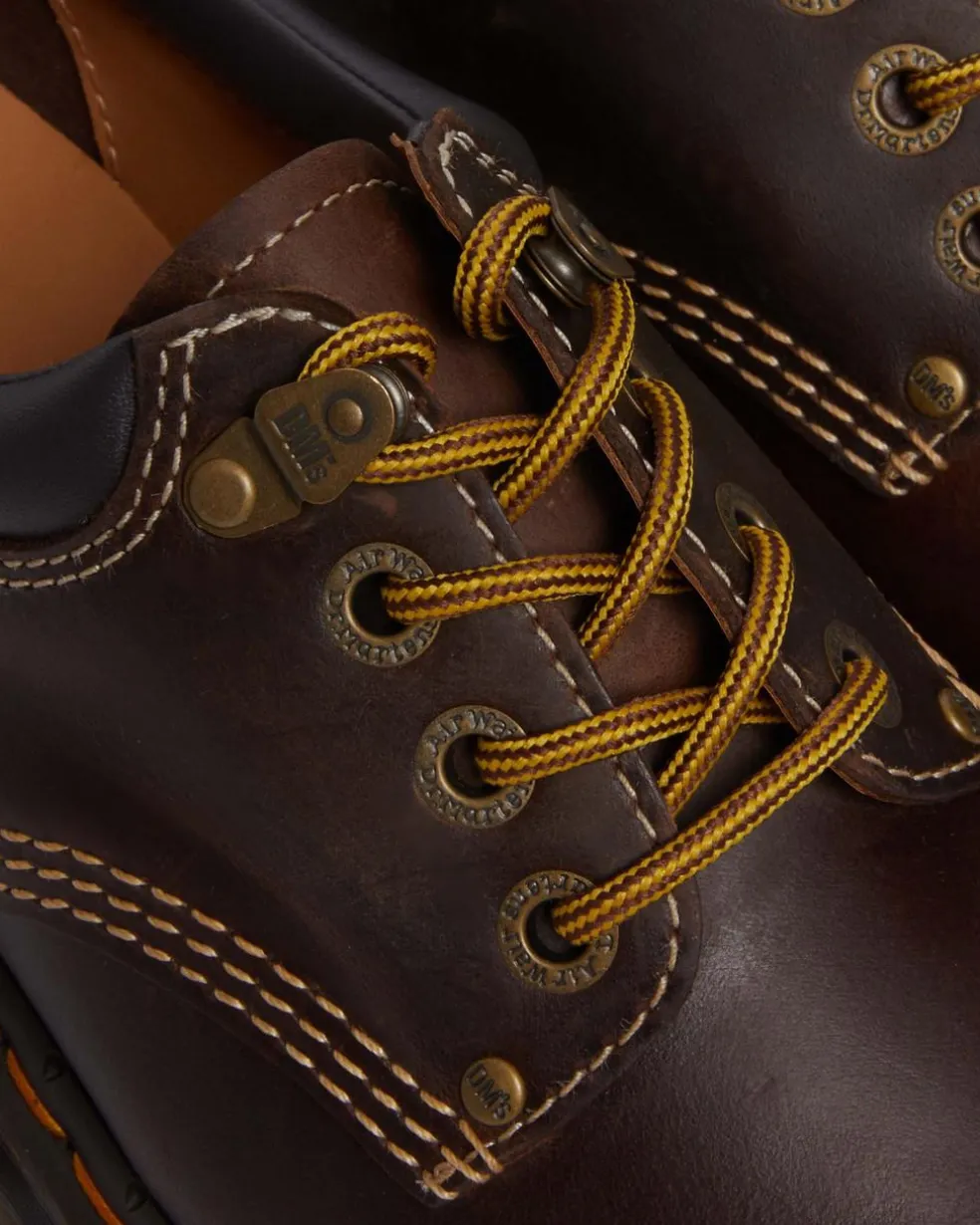 8053 Arc Crazy Horse Leather Platform Casual Shoes in Dark Brown