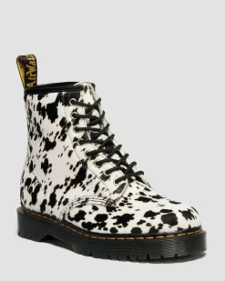 1460 Bex Dalmatian Hair On Leather Boots in Cream & Black