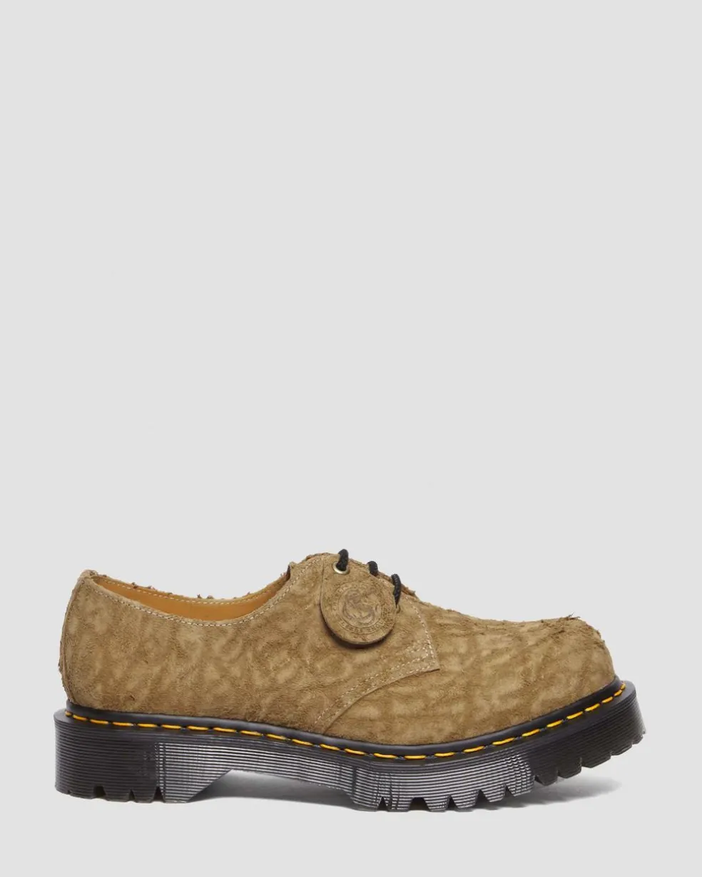 1461 Bex Made in England Emboss Suede Oxford Shoes in Savannah Tan