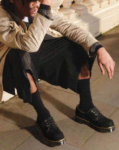 1461 Bex Made in England Emboss Suede Oxford Shoes in Black