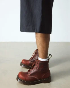 1460 Bex Made In England Leather Bump Toe Boots in Caramel Brown