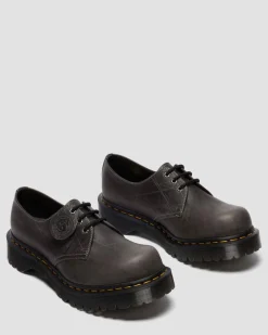 1461 Bex Made In England Natural Grain Bump Toe Shoes in Gunmetal