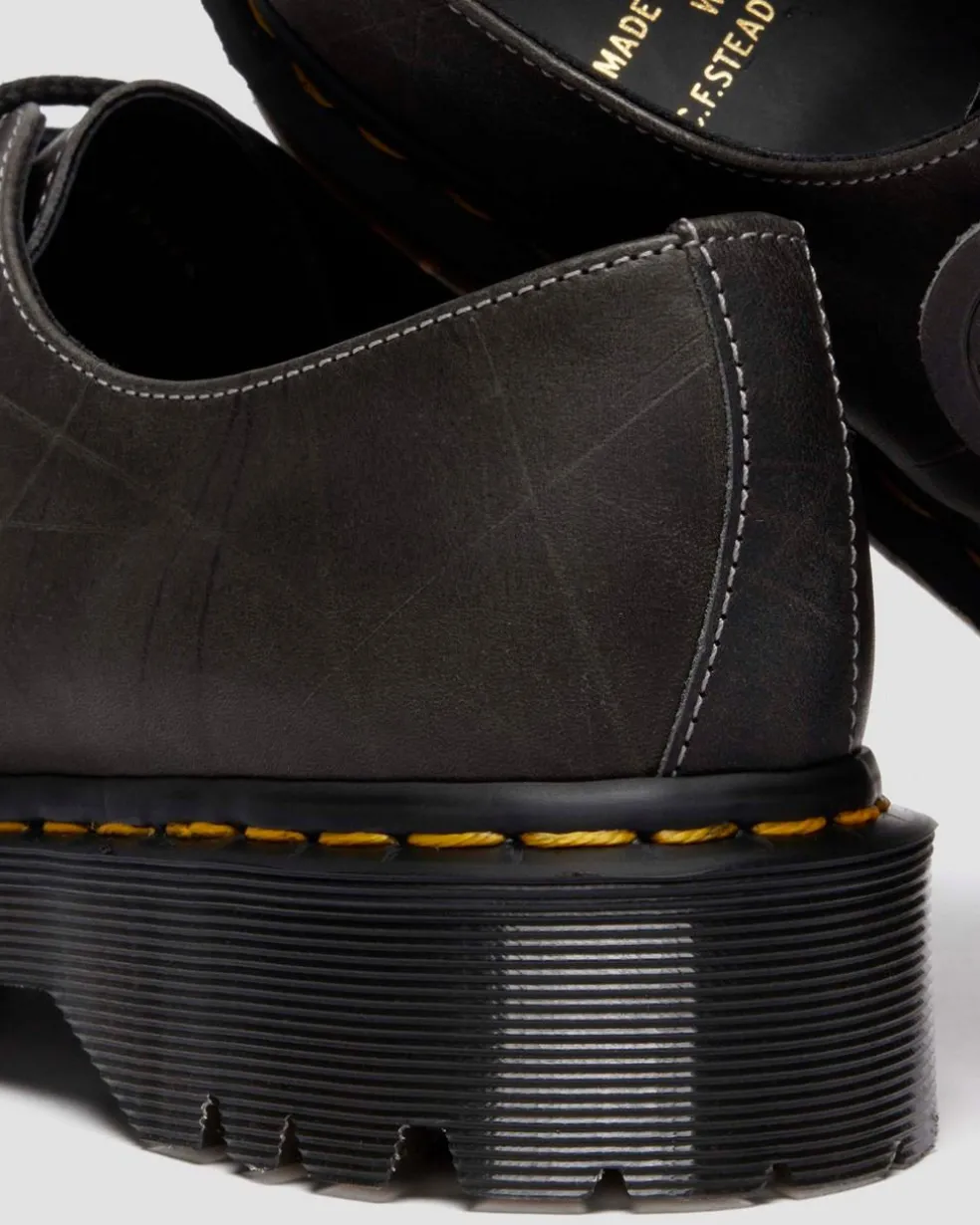 1461 Bex Made In England Natural Grain Bump Toe Shoes in Gunmetal
