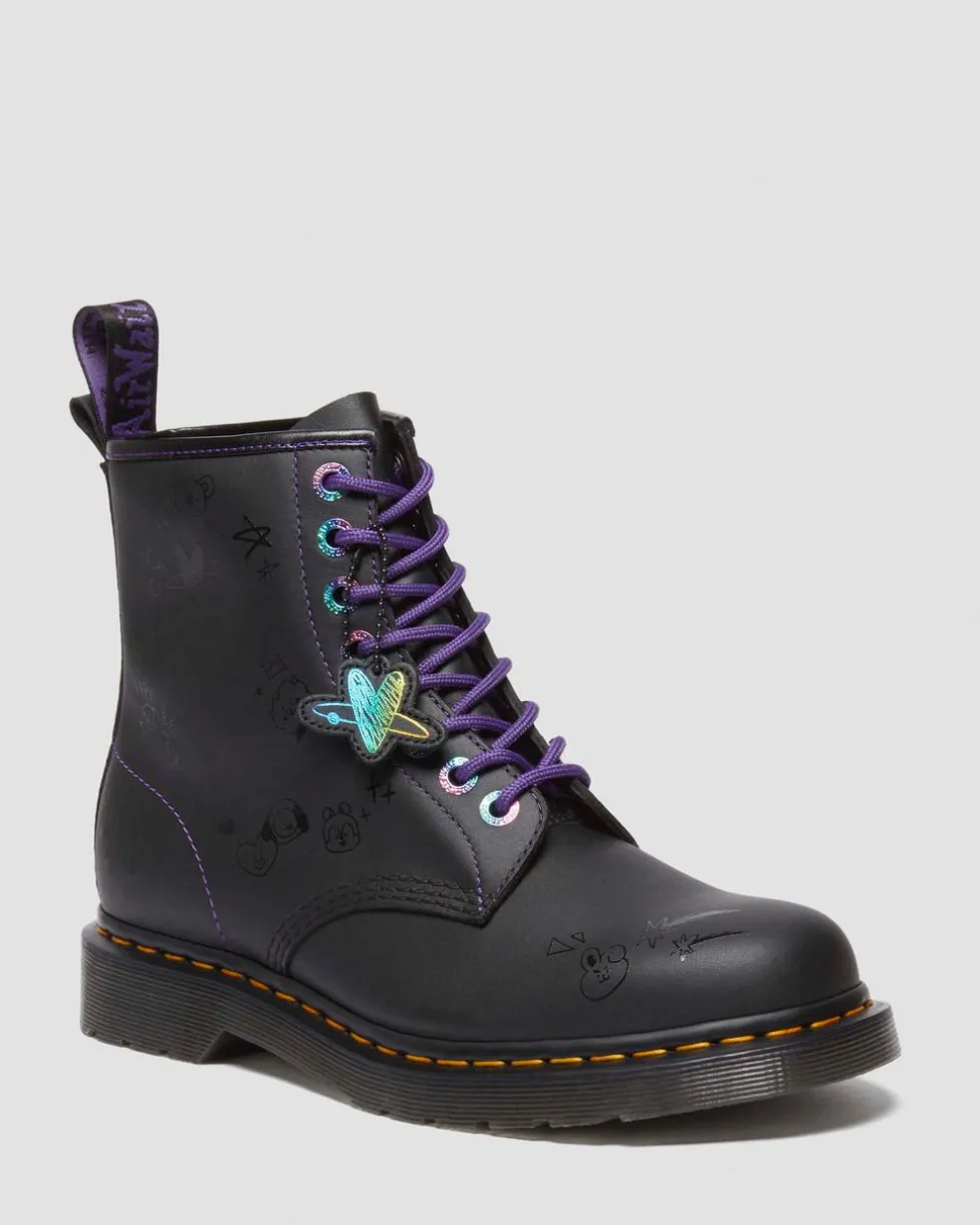 1460 BT21 Leather Lace Up Boots in Black