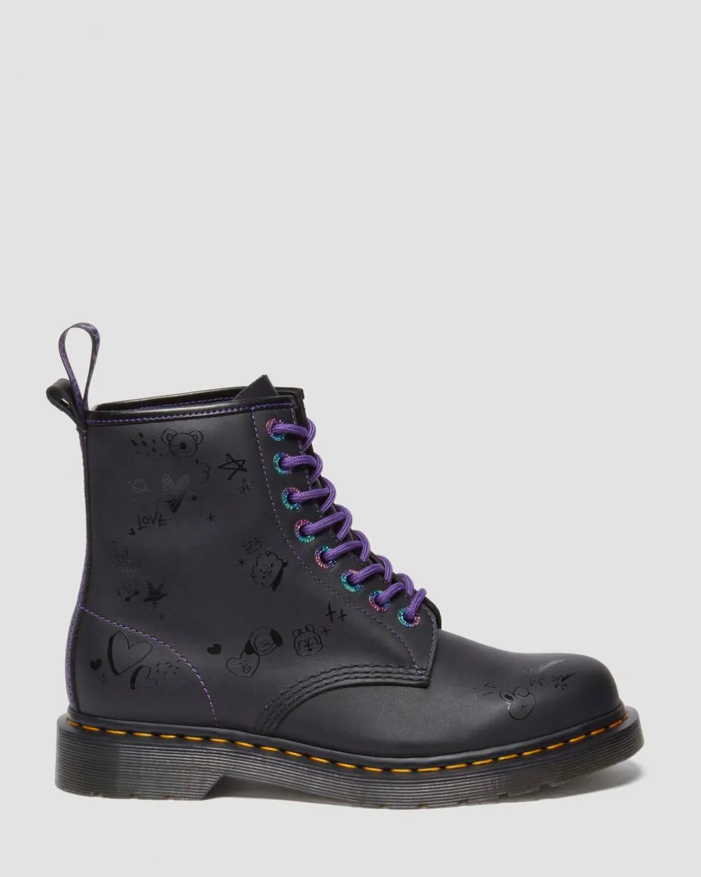1460 BT21 Leather Lace Up Boots in Black