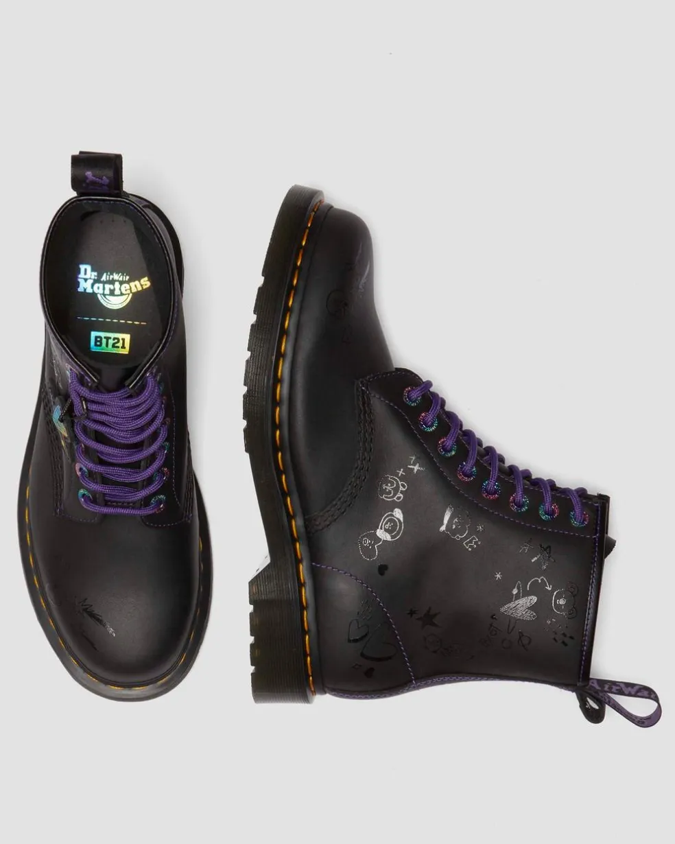 1460 BT21 Leather Lace Up Boots in Black