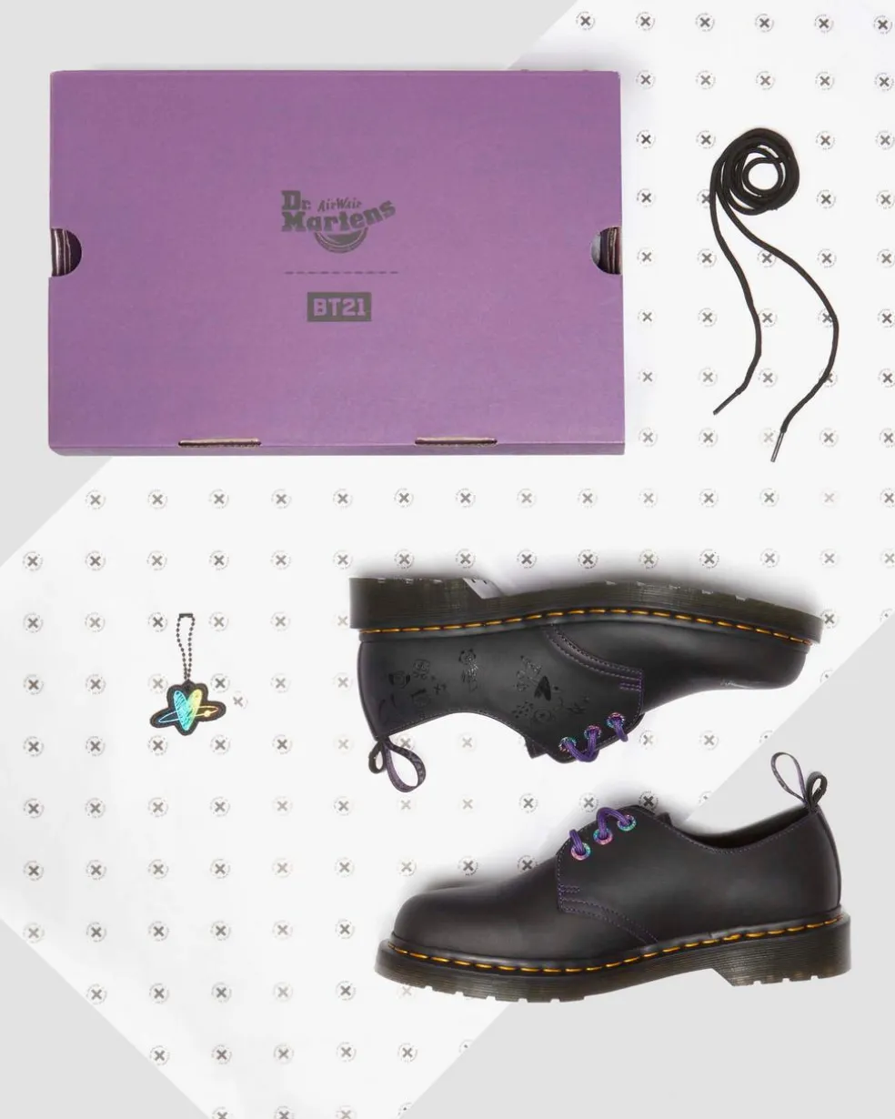 1461 BT21 Leather Oxford Shoes in Black