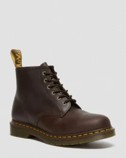 101 Crazy Horse Leather Ankle Boots in Dark Brown