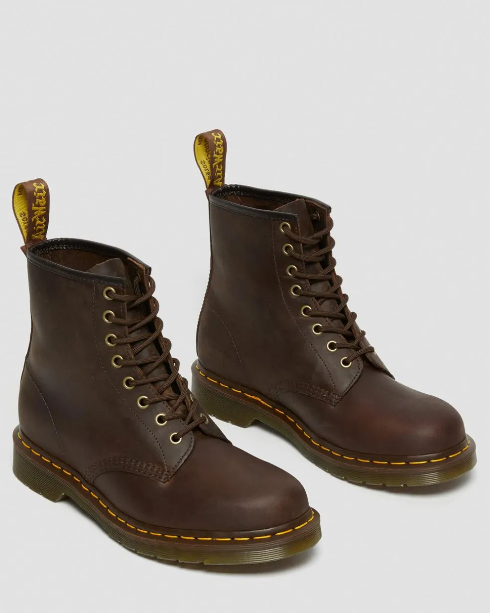 1460 Crazy Horse Leather Lace Up Boots in Brown