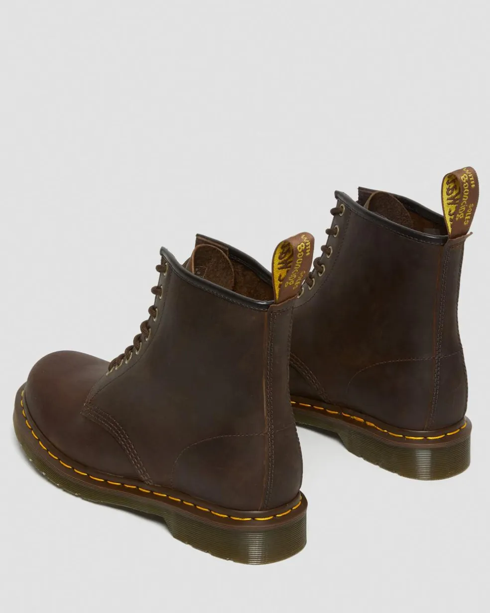 1460 Crazy Horse Leather Lace Up Boots in Brown
