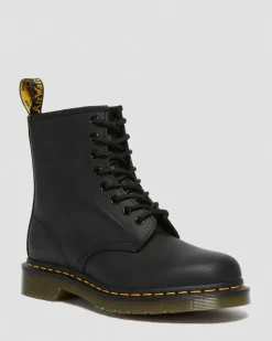 1460 Greasy Leather Lace Up Boots in Black