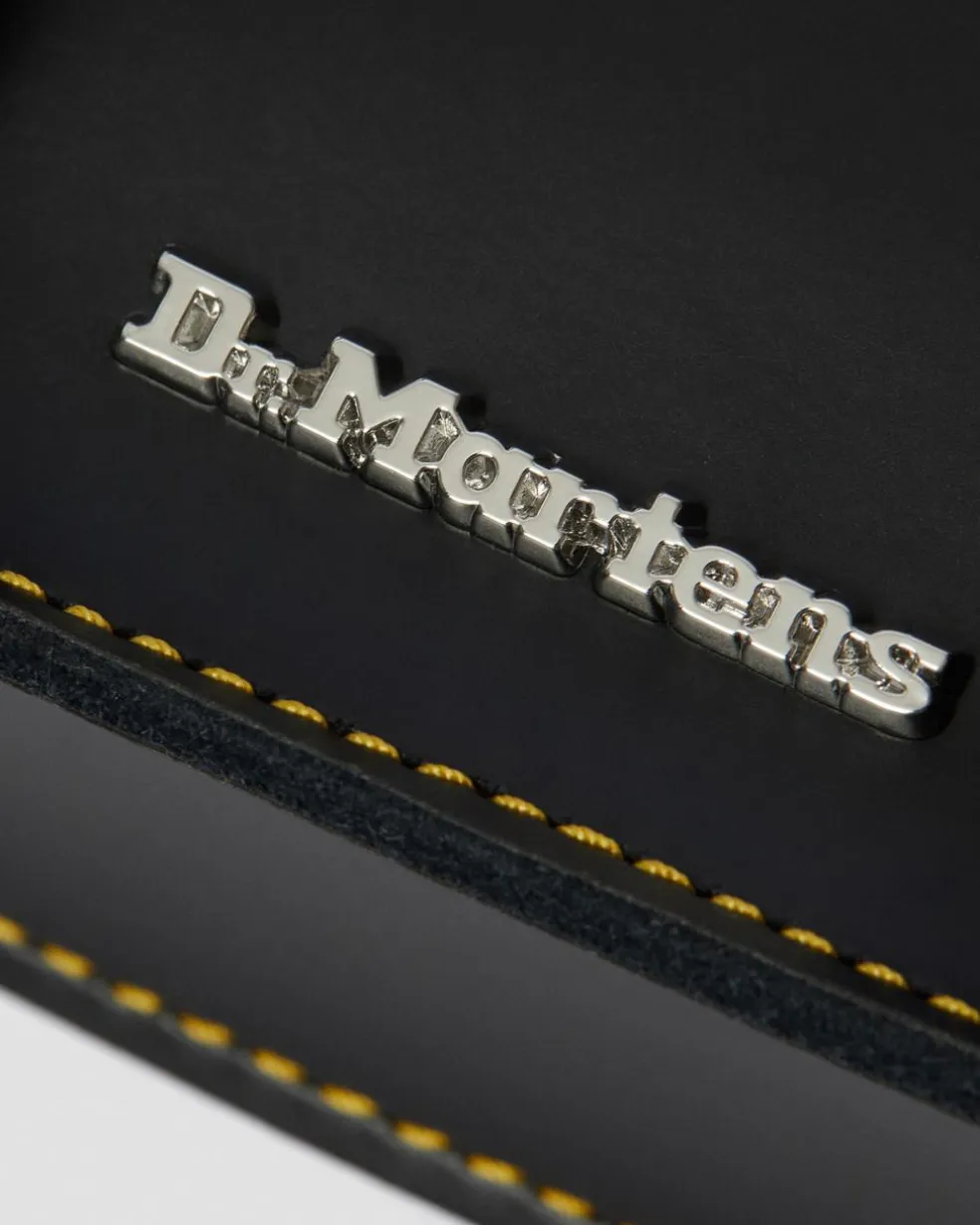 7 Inch Leather Crossbody Bag in Black