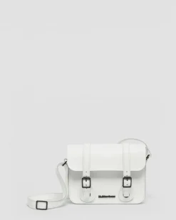 7 Inch Leather Crossbody Bag in White