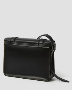 11 inch Leather Messenger Bag in Black