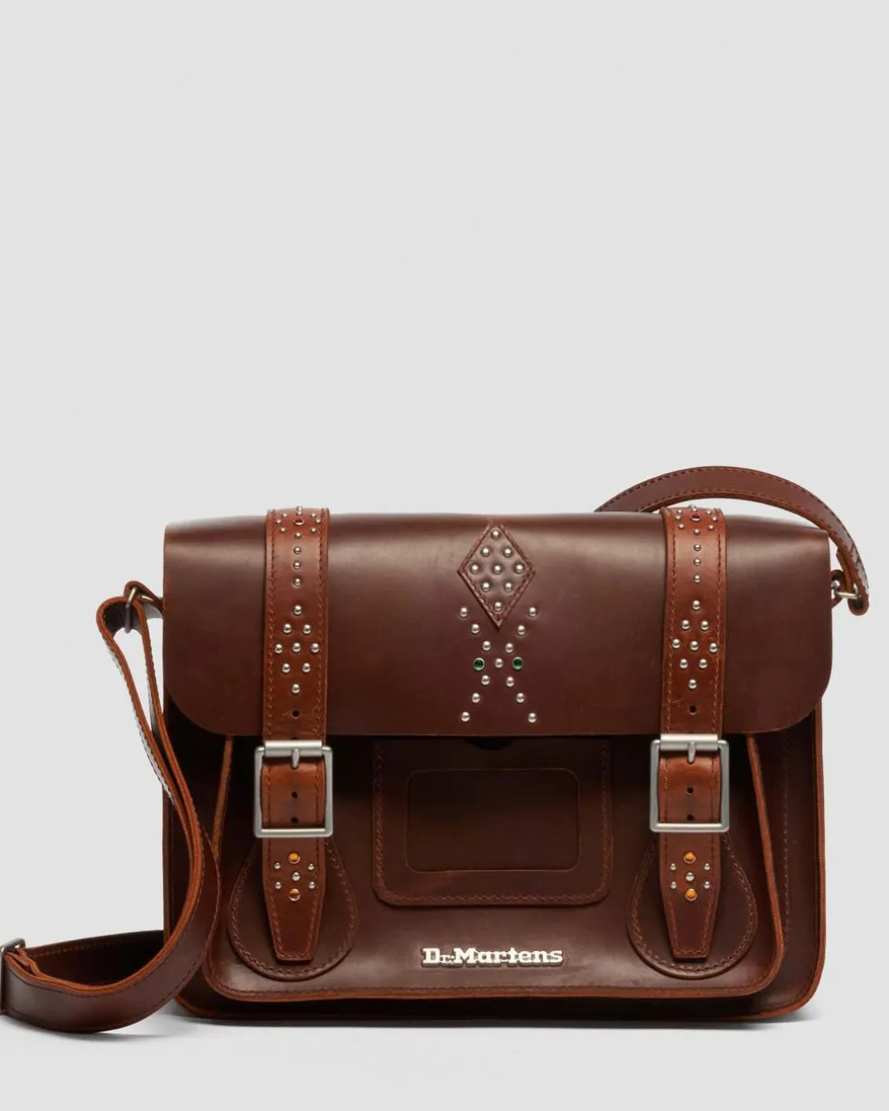 11 Inch Mayhem Leather Satchel in Amber Tan