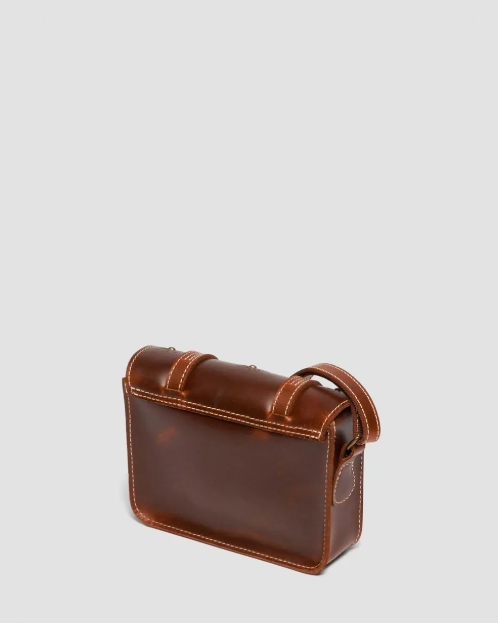 7 Inch Mayhem Leather Satchel in Amber Tan