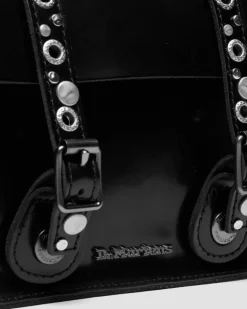 7 Inch Studded Leather Satchel in Black