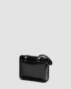 7 Inch Studded Leather Satchel in Black