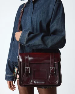 11 Inch Vegan Messenger Bag in Cherry Red