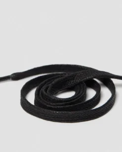 26 Inch Waxed Flat Shoe Laces (3 Eye) in Black