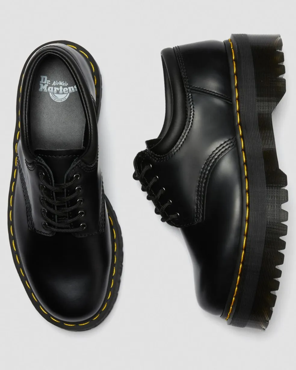 8053 Leather Platform Casual Shoes in Black