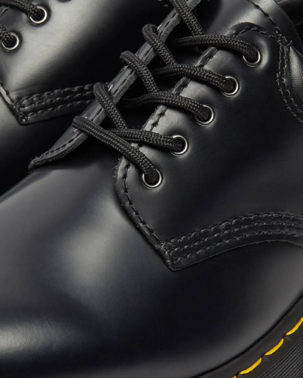 8053 Leather Platform Casual Shoes in Black