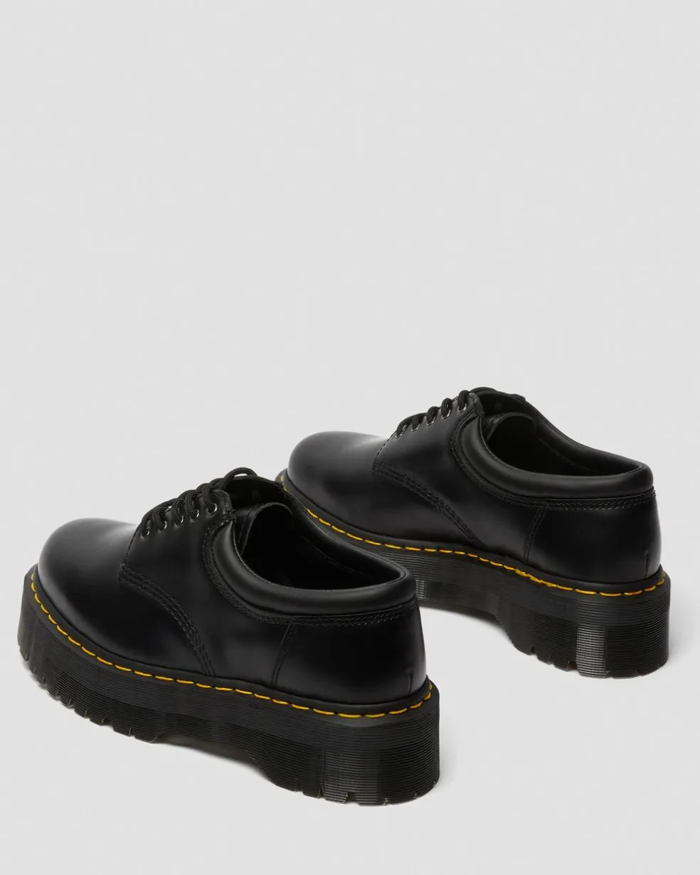 8053 Leather Platform Casual Shoes in Black