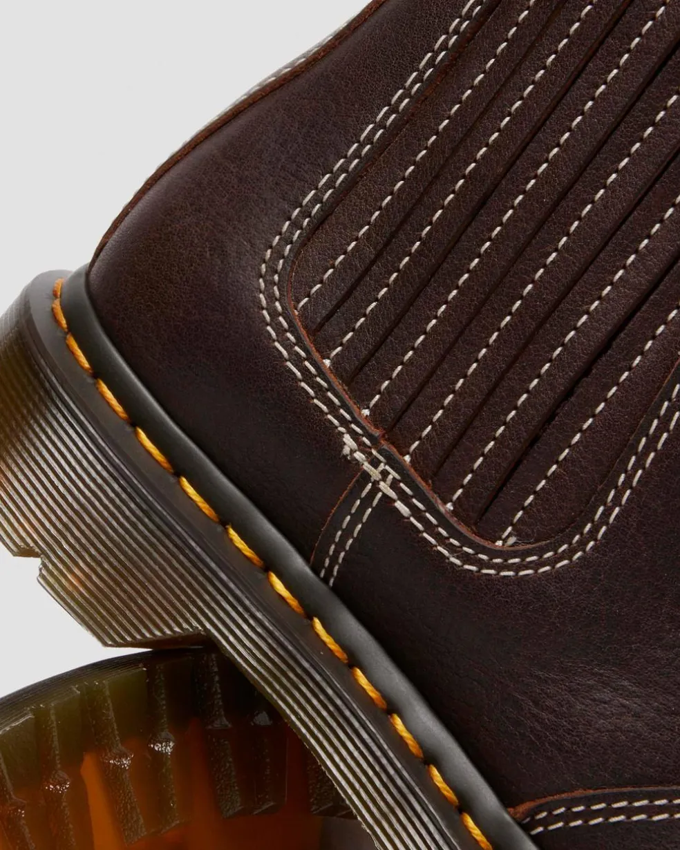 2976 Leonore II Faux Fur Lined Grizzly Leather Chelsea Boots in Dark Brown