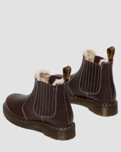 2976 Leonore II Faux Fur Lined Grizzly Leather Chelsea Boots in Dark Brown