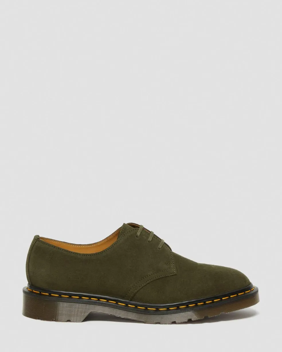 1461 Made in England Buck Suede Oxford Shoes in Green