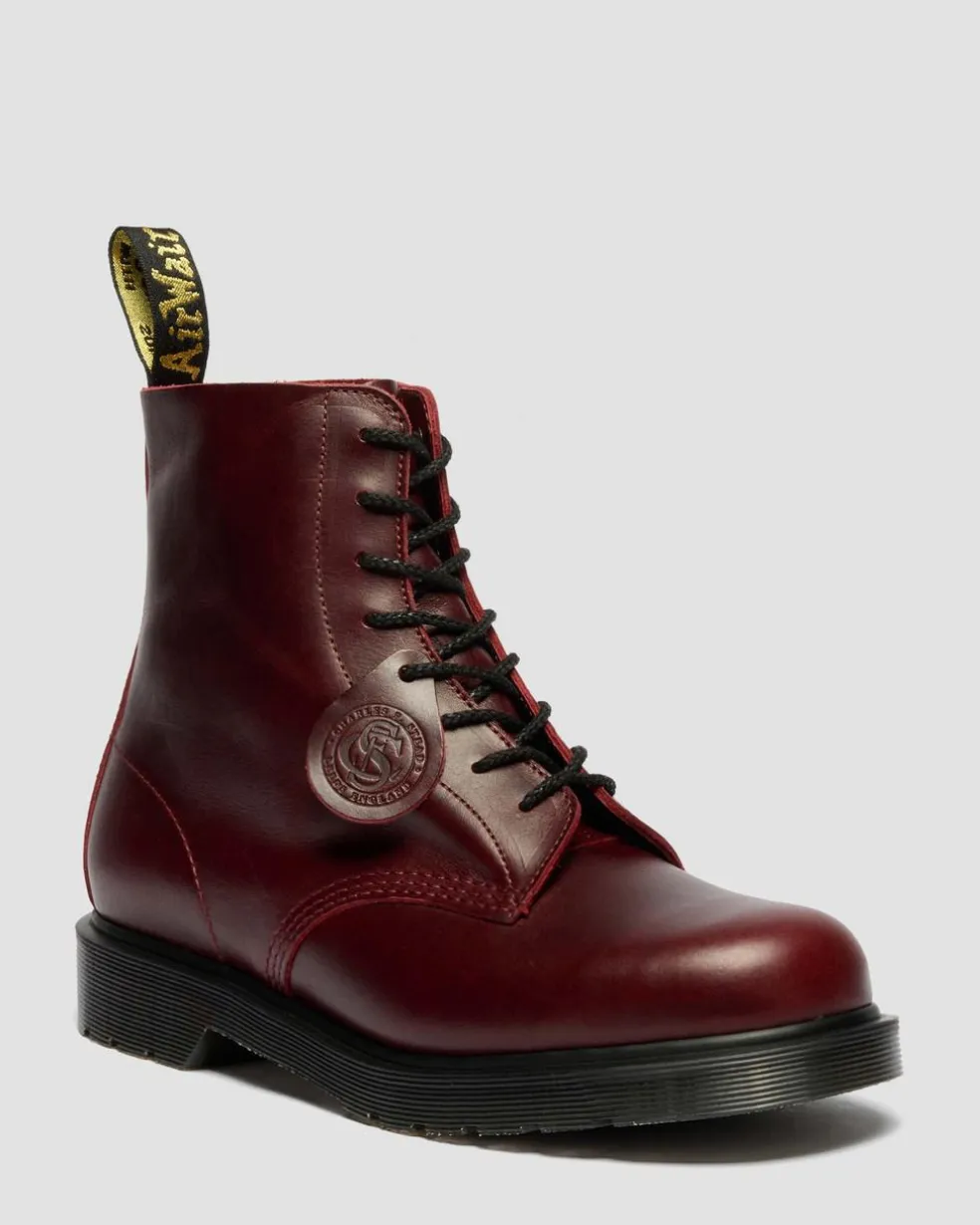 1460 Made In England Classic Calf Leather Boots in Burgundy