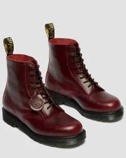1460 Made In England Classic Calf Leather Boots in Burgundy