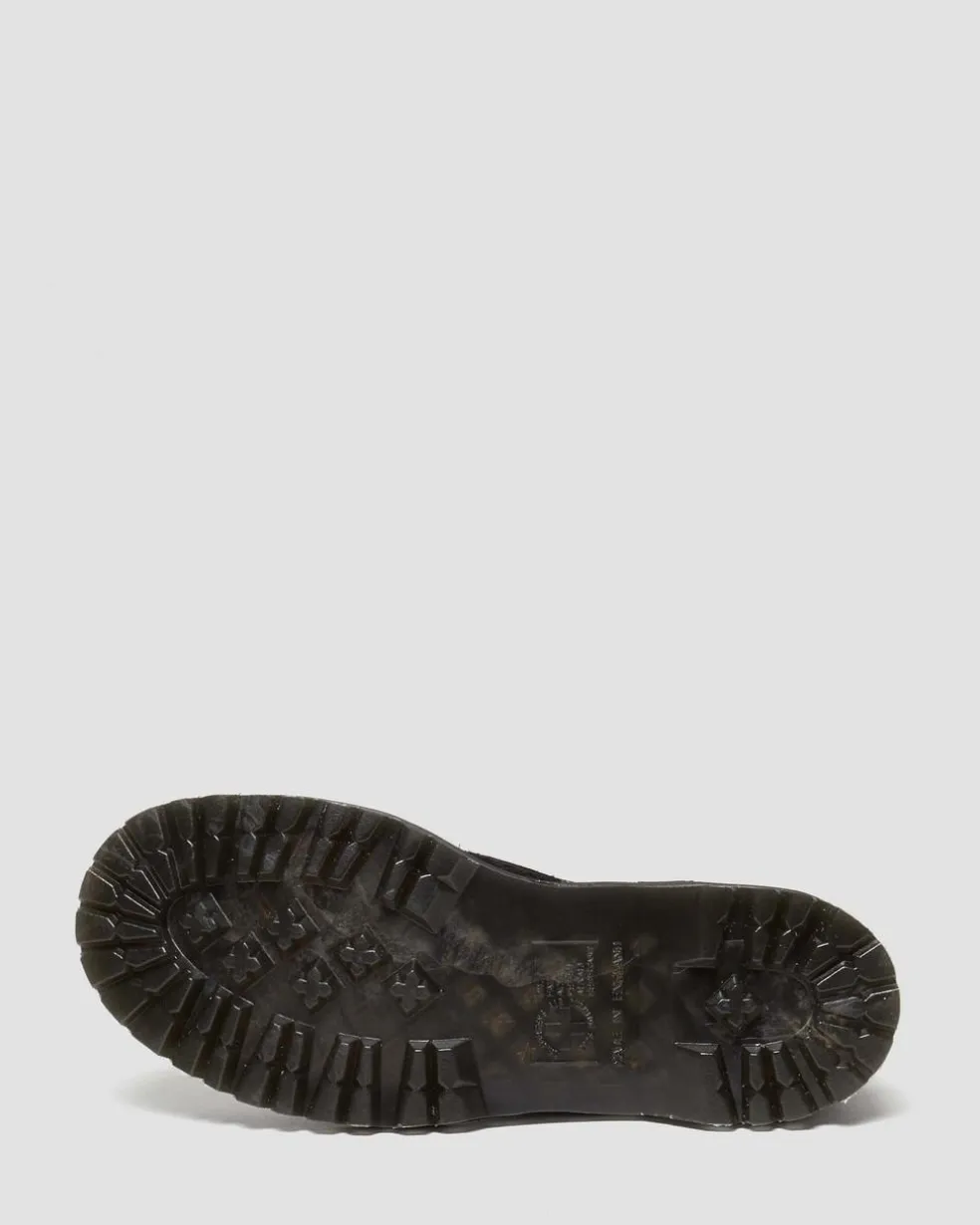 1460 Made in England Emboss Suede Lace Up Boots in Black