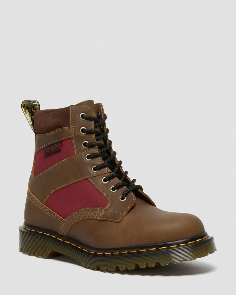 1460 Made in England Padded Panel Lace Up Boots in Brown
