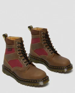 1460 Made in England Padded Panel Lace Up Boots in Brown