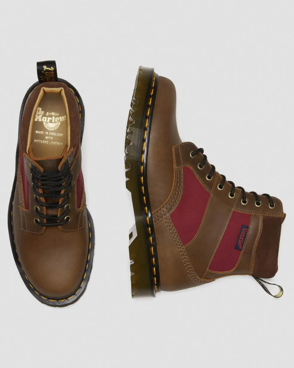 1460 Made in England Padded Panel Lace Up Boots in Brown