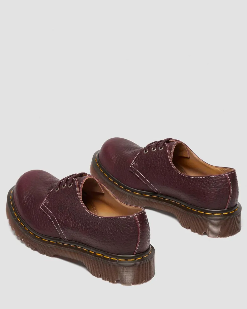 1461 Made In England Soft Boa Embossed Leather Bump Toe Shoes in Rich Burgundy