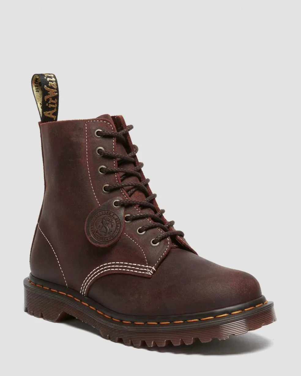 1460 Made in England Wax Commander Lace Up Boots in Brown