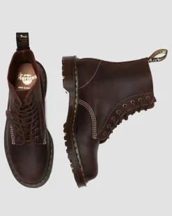 1460 Made in England Wax Commander Lace Up Boots in Brown