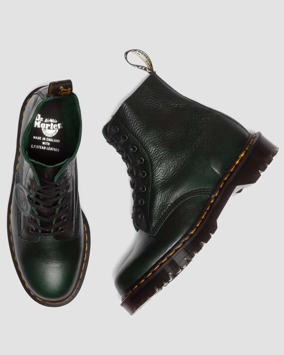 1460 Pascal Made in England Buckingham Leather Lace Up Boots in Dms Green