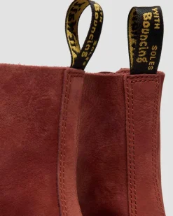 1460 Pascal Nubuck Leather Lace Up Boots in Red