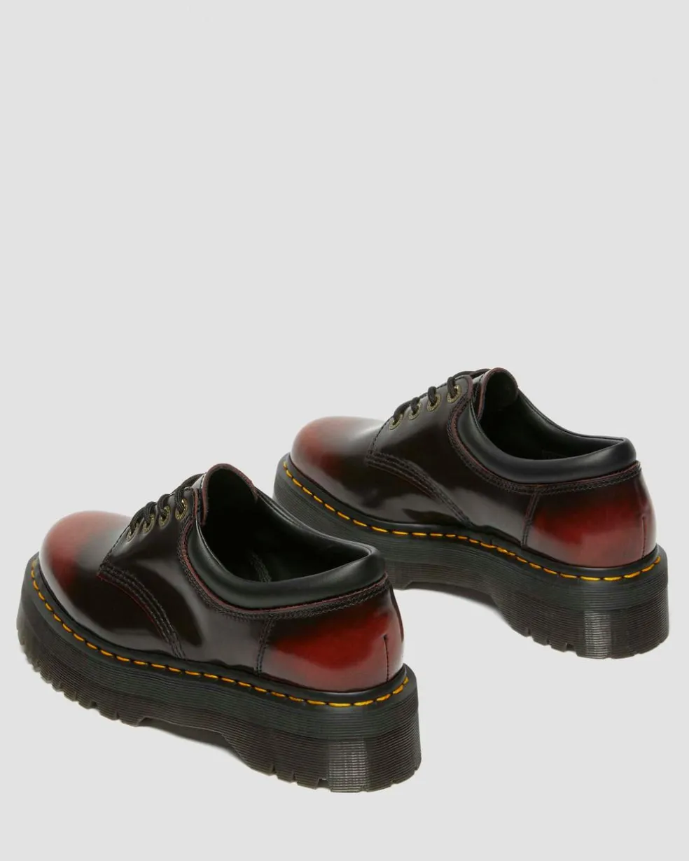 8053 Quad Arcadia Leather Platform Shoes in Cherry Red Arcadia