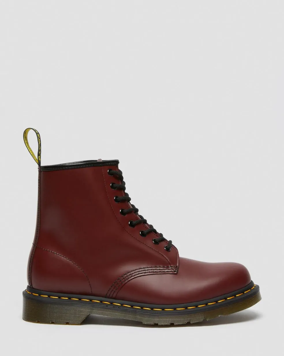 1460 Smooth Leather Lace Up Boots in Cherry Red