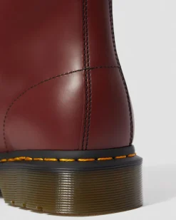 1460 Smooth Leather Lace Up Boots in Cherry Red
