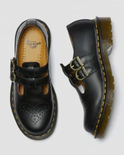 8065 Smooth Leather Mary Jane Shoes in Black