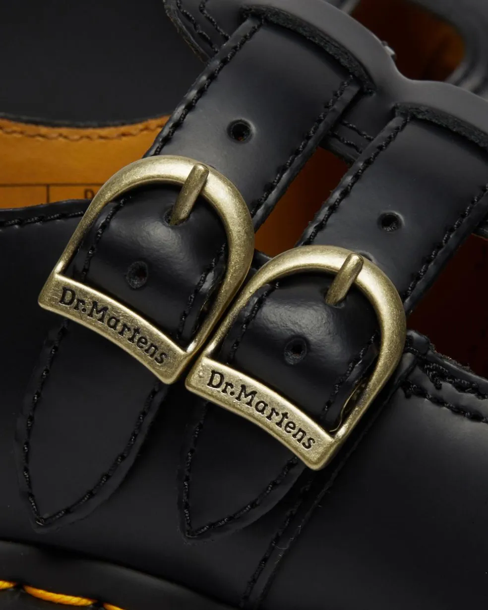 8065 Smooth Leather Mary Jane Shoes in Black