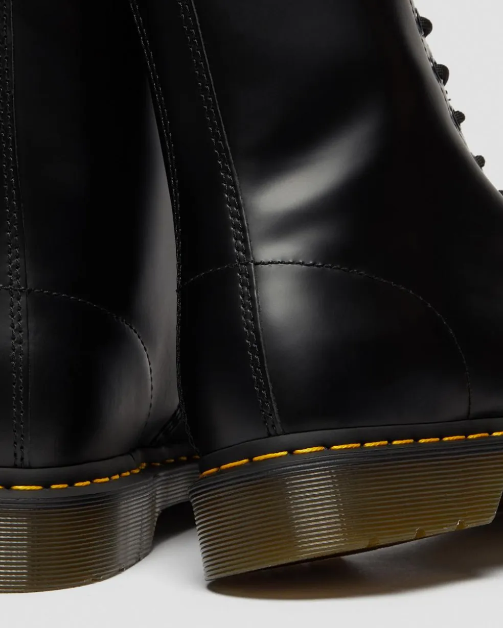 1490 Smooth Leather Mid Calf Boots in Black