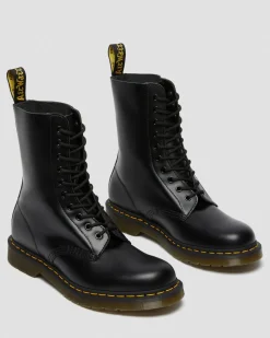 1490 Smooth Leather Mid Calf Boots in Black